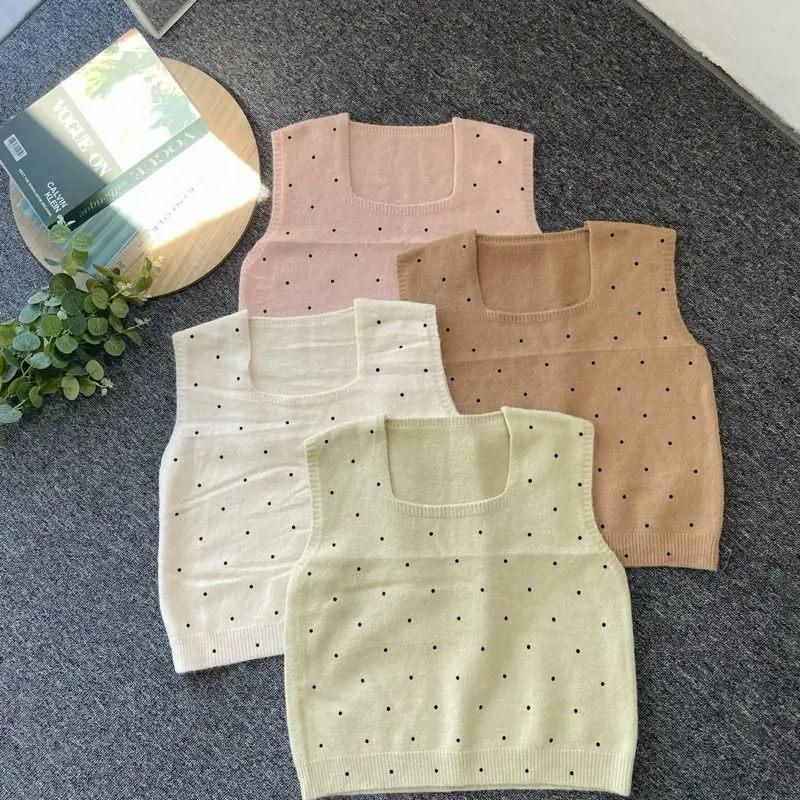 Vest Rajut Pita  Wanita Rompi Atasan  Outer Rajut Warna Pastel Knitwear Tebal 4