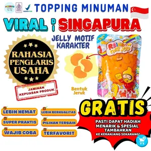 Jelly Motif Karakter Topping Minuman - Jelly Bentuk Jeruk Cocok Untuk Semua Minuman | Popping Boba Meletus Pecah Dimulut Nata Jelly