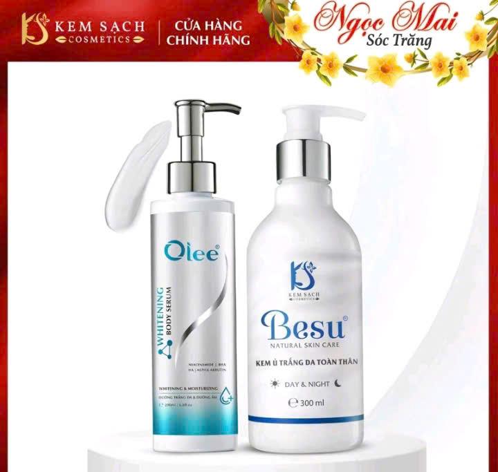 BODY SERUM OLEE VÀ KEM Ủ TRẮNG DA BESU 2 CHAI
