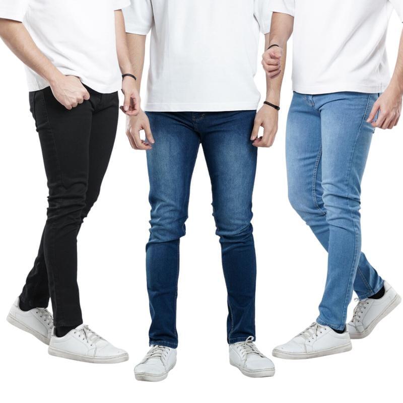 Celana Panjang Jeans Pria Dewasa Keren Gaul Bahan Ngaret Model Pensil Slim Fit / Celana Denim Pria/ Celana Jeans Pria Super Skinny 3