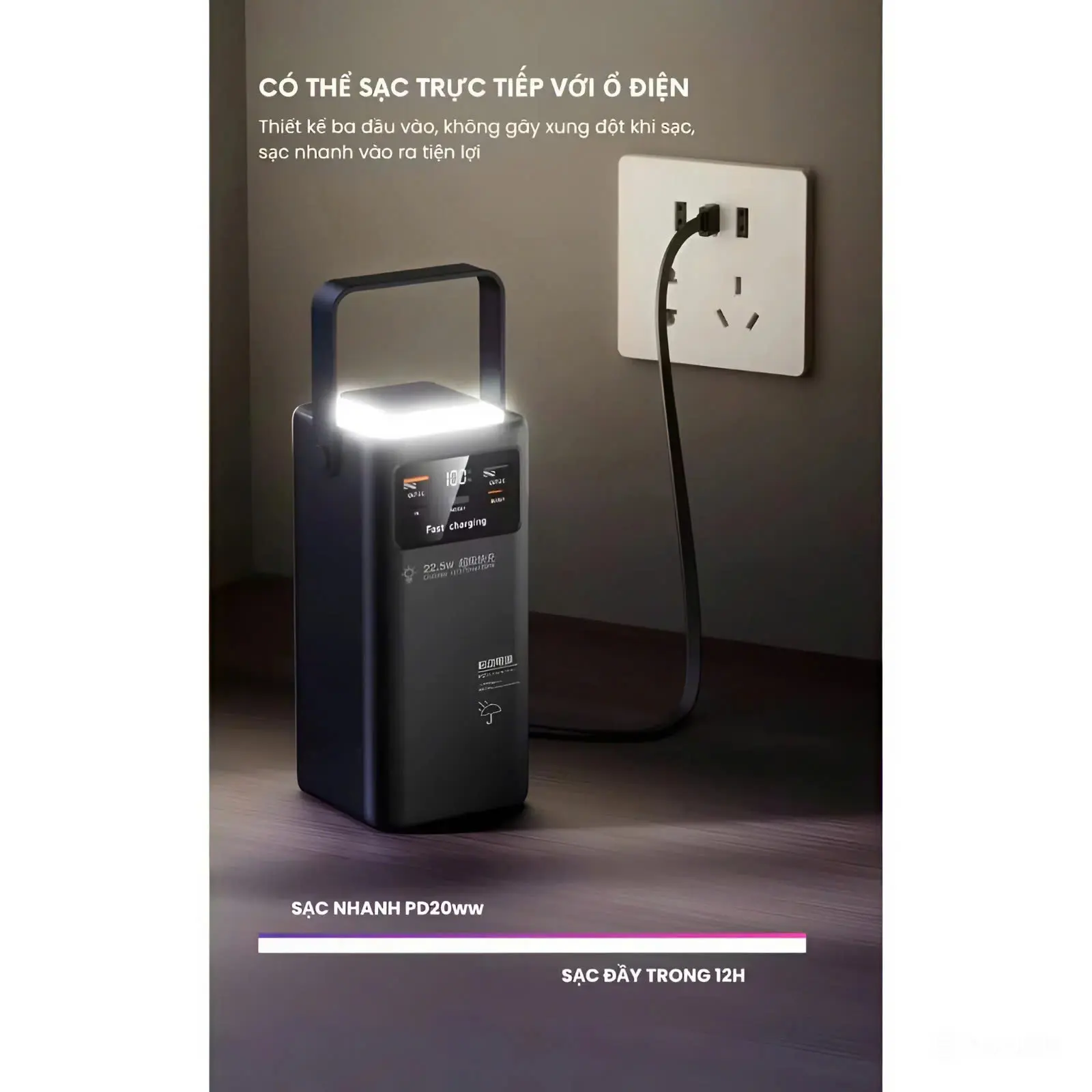 ( Sạc Siêu Nhanh ) Sạc Dự Phòng HB06  80.000MAH , Sạc Siêu Nhanh 22.5w / 120w, Tích Hợp Đèn Pin  , Hiển Thị Đèn Led ,Bảo Hành 24 Tháng [ Đổi trả bất kỳ lý do gì ] Phụ Kiện Điện Thoại Pin Dự Phòng | BigBuy360 - bigbuy360.vn