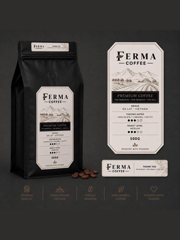 Cà Phê 721 Ferma Coffee Rang Mộc Ủ Chum thơm hơn, đậm vị hơn 1kg