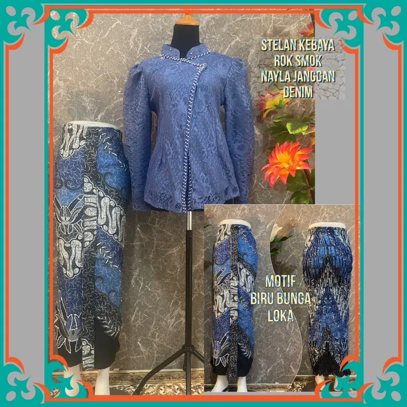 Stelan kebaya brokat rok wiru smok Wanita 2