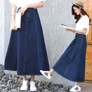 FRL-ID // Rok 7/8 Jeans Korean Style - Rok mayung 7/8 jumbo bahan non street - Rok Denim Biru HITAM Ukuran L XL XXL XXXL Karet Nyaman Panjang