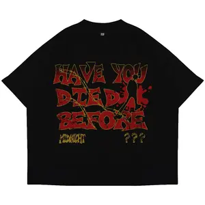 MidnightProject Kaos Boxy Oversized Tshirt Have You Die Before Black Unisex Cotton Combed 24s