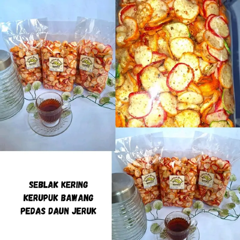 seblak kering kerupuk bawang(250 gram) pedas daun jeruk Keripik Krupuk 4