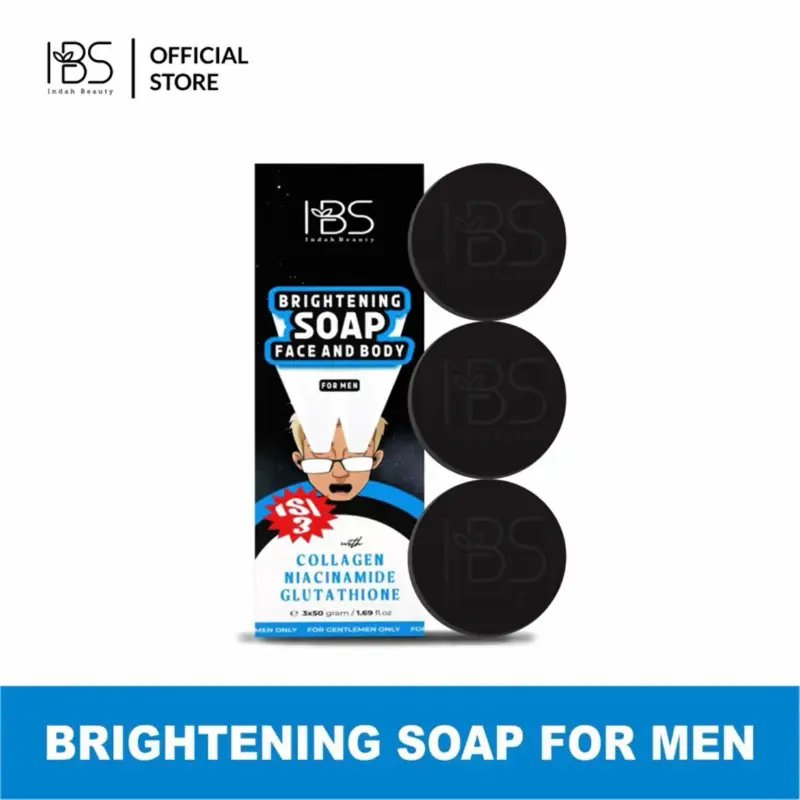 IBS Brightening Soap For Man Sabun Muka Pria Kusam Berjerawat Berminyak Bopeng Membersihkan Mencerahkan Memudarkan Perawatan Wajah Kusam Hitam Facial Pencerah Komedo