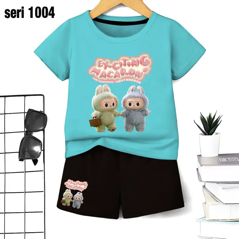hoki Setelan Premium Stelan  Anak Cewek Cowok Oneset Unisex Set Anak kekekinian Baju Celana Fashion 1