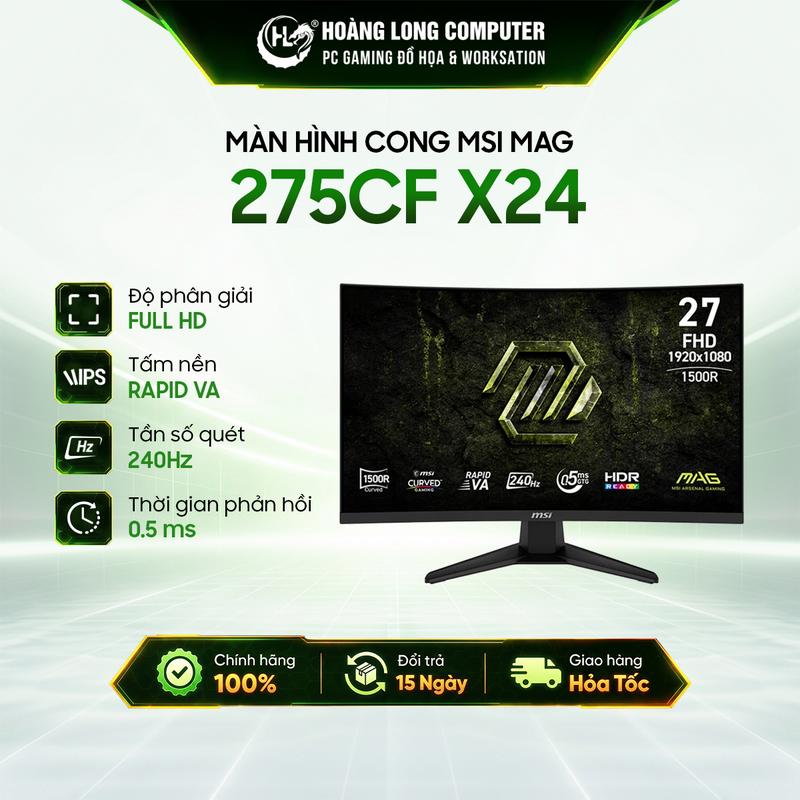 Màn Hình Cong MSI MAG 275CF X24 27 Inch 240Hz Rapid VA Full HD 10bit 0.5ms