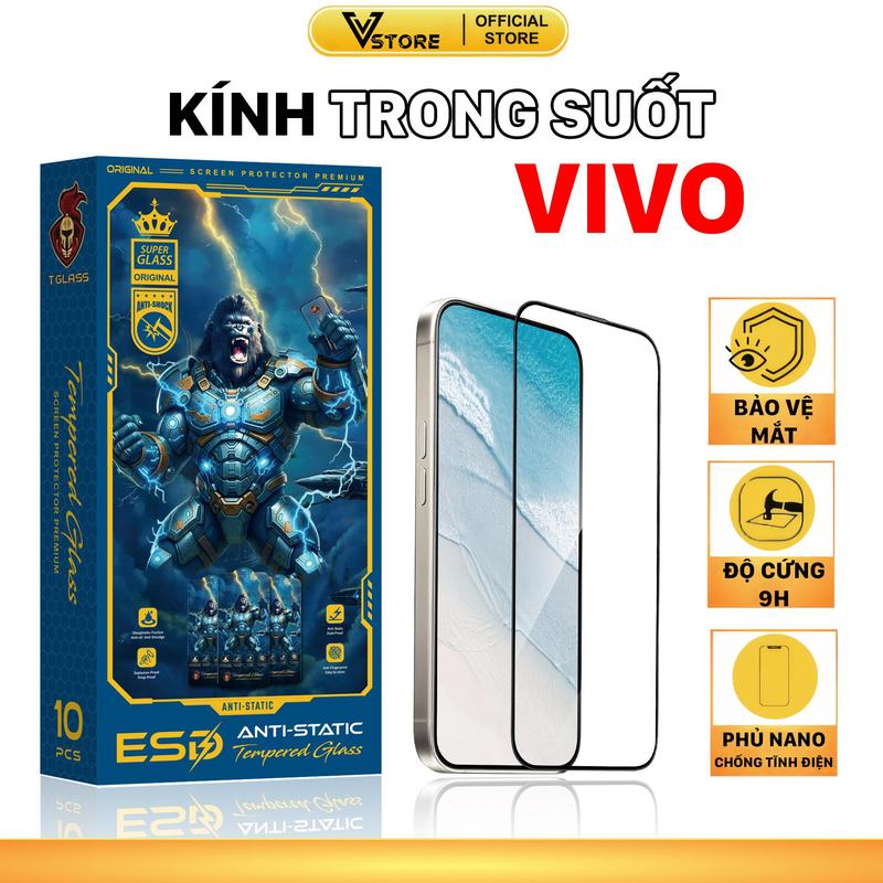 Nhận vân tay Kính cường lực cho vivo iqoo neo z9 Z10 turbo 15 3 5 6 7 8 9 10 11 12 13 u5 z10 z3 z5 z6 z9 z9x z6x z5x se turbo lite 44w pro kingkong phủ nano chống xước cao cấp Vstore chống ánh sáng xanh