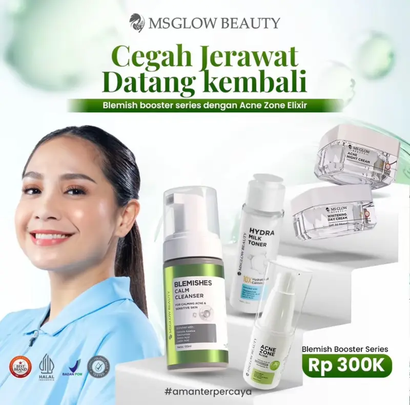 MS GLOW PAKET WAJAH  NEW PACKAGE BOOSTER SERIES - PAKET WAJAH NEW SERIES + ELIXIR 2