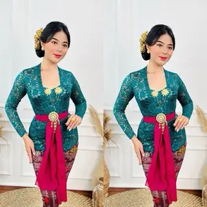 NEW BISA COD Kebaya Monika Brokat Modern Benang Emas Atasan Tradisional Wanita Lengan Panjang
