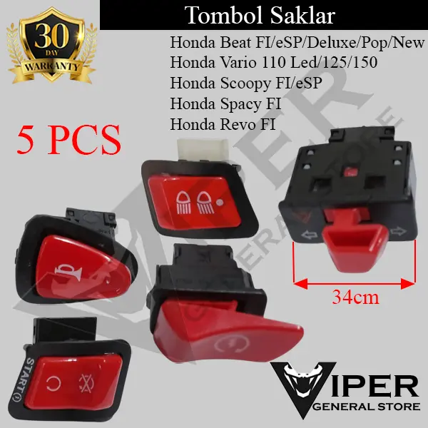 Tombol Saklar Set Honda Beat FI Deluxe Pop Vario 110 Led 125 150 Scoopy Spacy Revo FI (M0380)