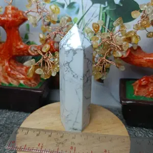 Natural Batu Tower Howlite Pointer (2) asli batu alam.