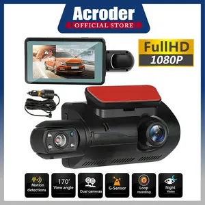 Acroder Dashcam 1080P Night Vision Dual Lens 3" IPS Screen G-sensor Loop Recording Car Kamera