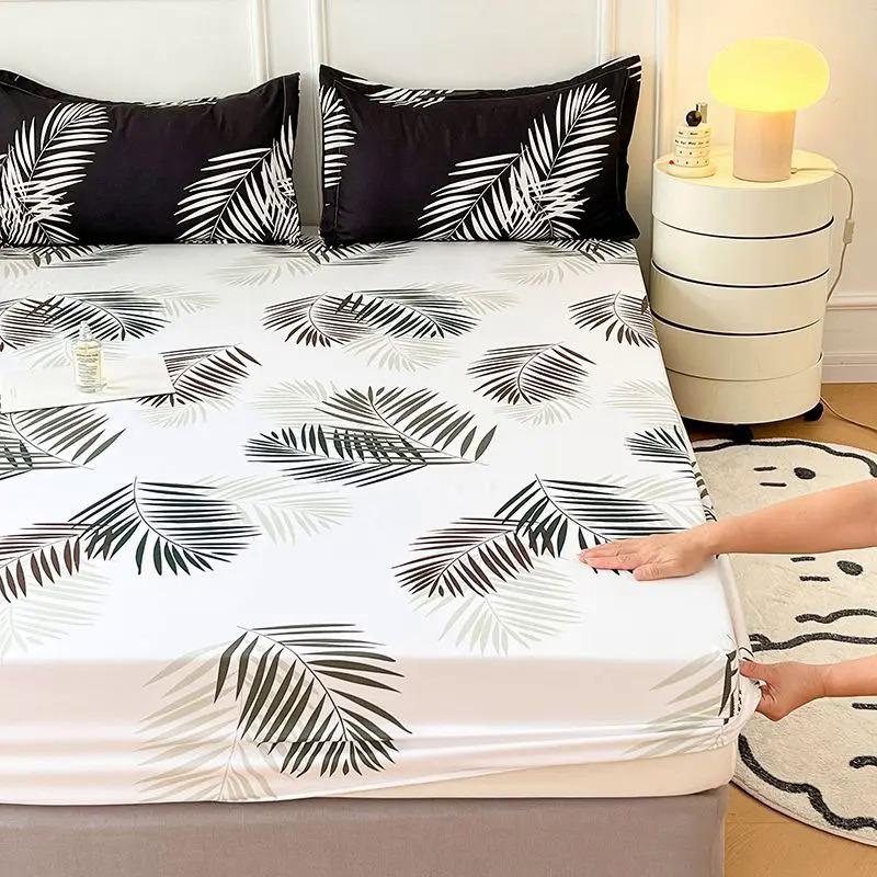Brushed Fitted Sheet Elastic Band Home Strap Bedding High-End Luxury Mattress Cover Bedsheet No Pillowcase Simple Multi Size Bed 0