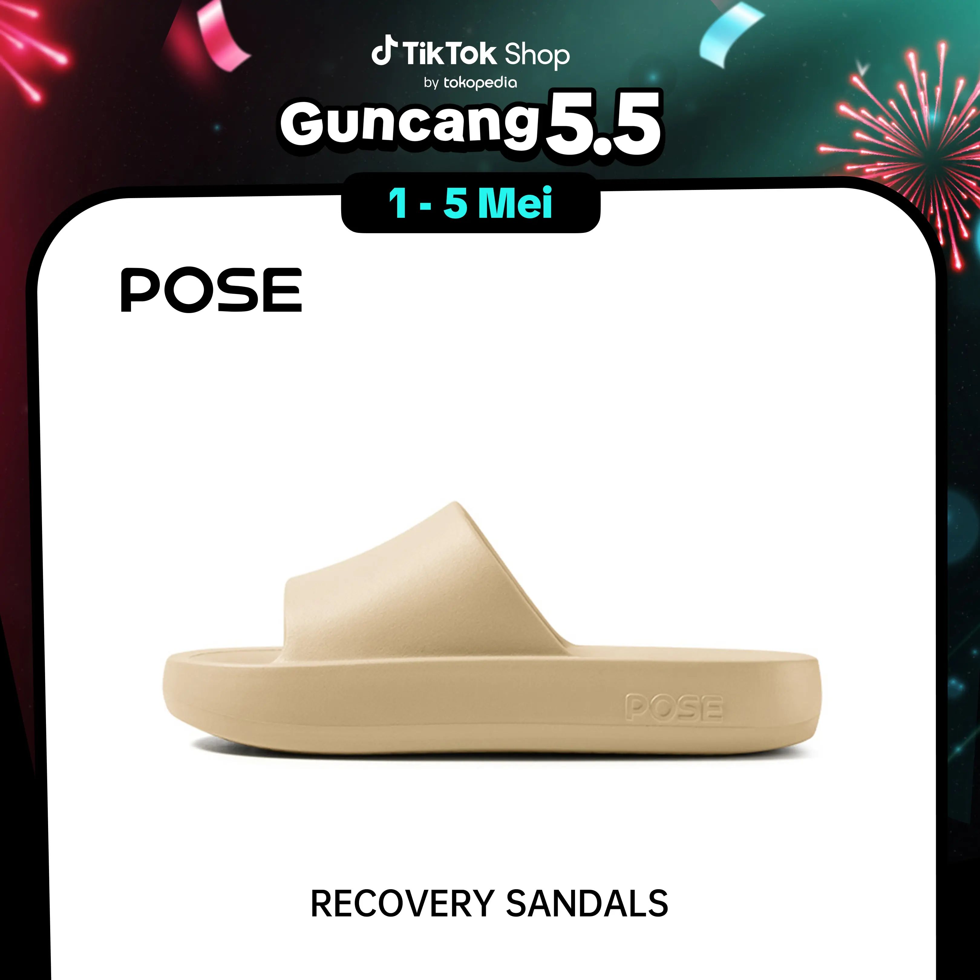 【Live Streaming】【Ramadan Sale】POSE Little Soft Cake sandal lembut Nyaman Bagian bawah lembut dalam di luar ruangan kamar tidur pria dan wanita Rumah Serbaguna cantik kualitas 2024 musim panas Produk baru Shoes PS4621