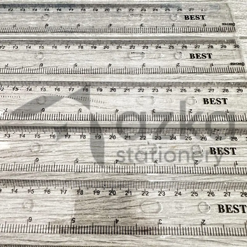 Azka Stationery SELUSIN ( 12 PCS ) Penggaris Plastik Mika 30 Cm 6