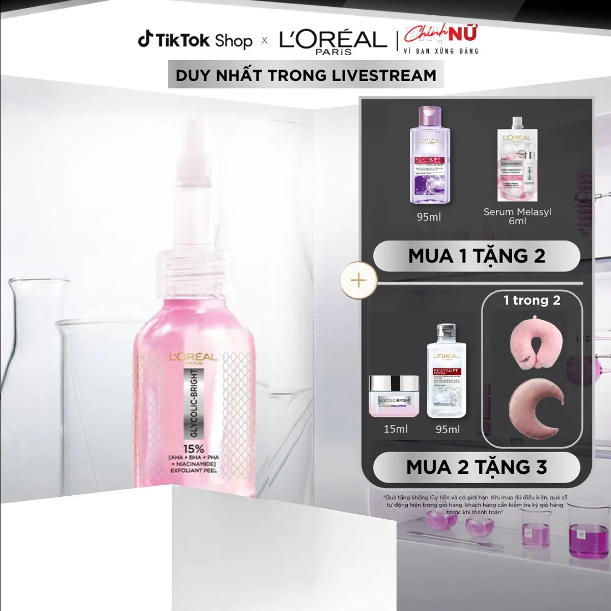 DƯỠNG CHẤT PEEL SÁNG DA GLYCOLIC-BRIGHT ANTI-DARK SPOT EXFOLIANT PEEL L’ORÉAL PARIS 25ML brandlive