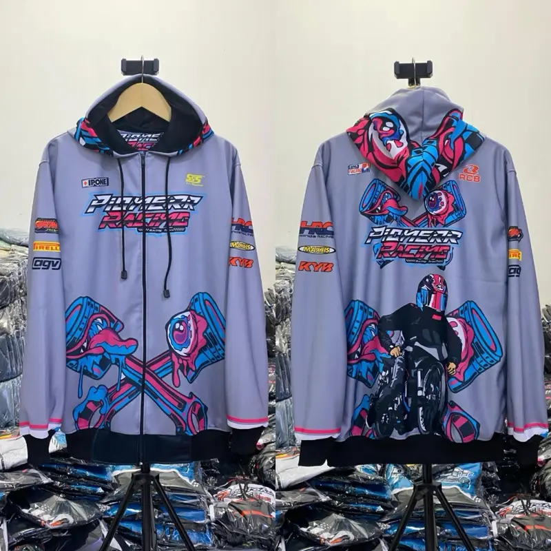 jaket racing - jaket racing doodle - jaket pionerr racing - jaket racing balap - jaket racing hell - jaket pionerr racing - jaket racing pionerr motif anime terbaru full printing unisex pria&wanita size L XL XXL Casual Distro 1