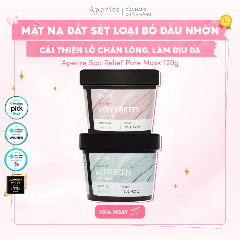 LIVE Mặt Nạ Đất Sét Giúp Giảm Dầu Nhờn Cải Thiện Lỗ Chân Lông Aperire Spa Relief Pore Mask 120g