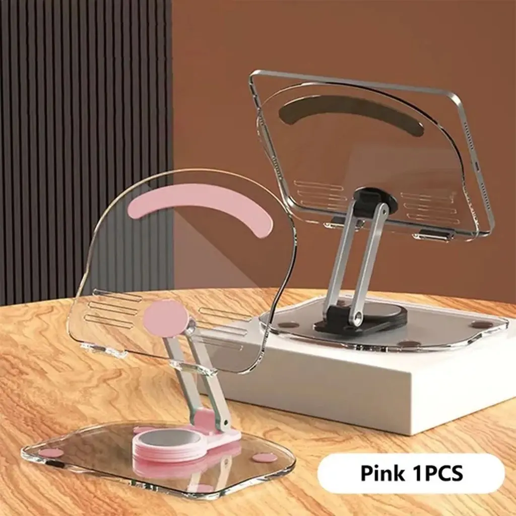 Stand iPad 360° Portable Clear Universal Dudukan Bening Penyangga Desktop / Stand 360°