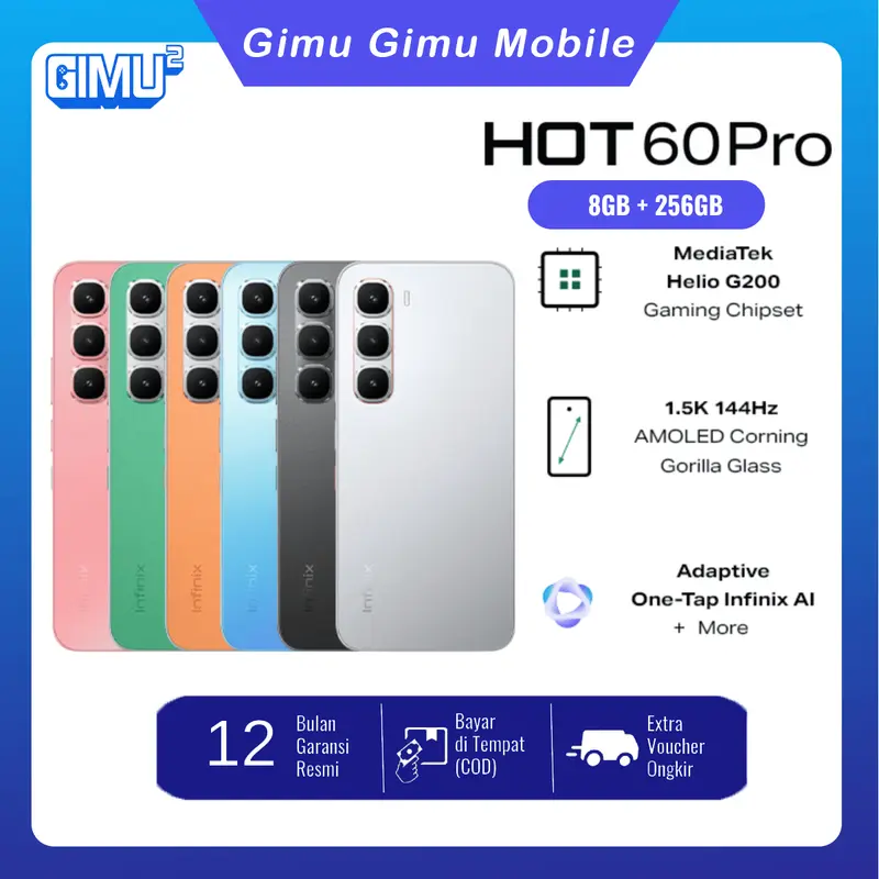 Infinix Hot 60 Pro 8GB/256GB - Helio G200 - 6.78" 144 Hz AMOLED - 50MP - 5160 mAh - NFC