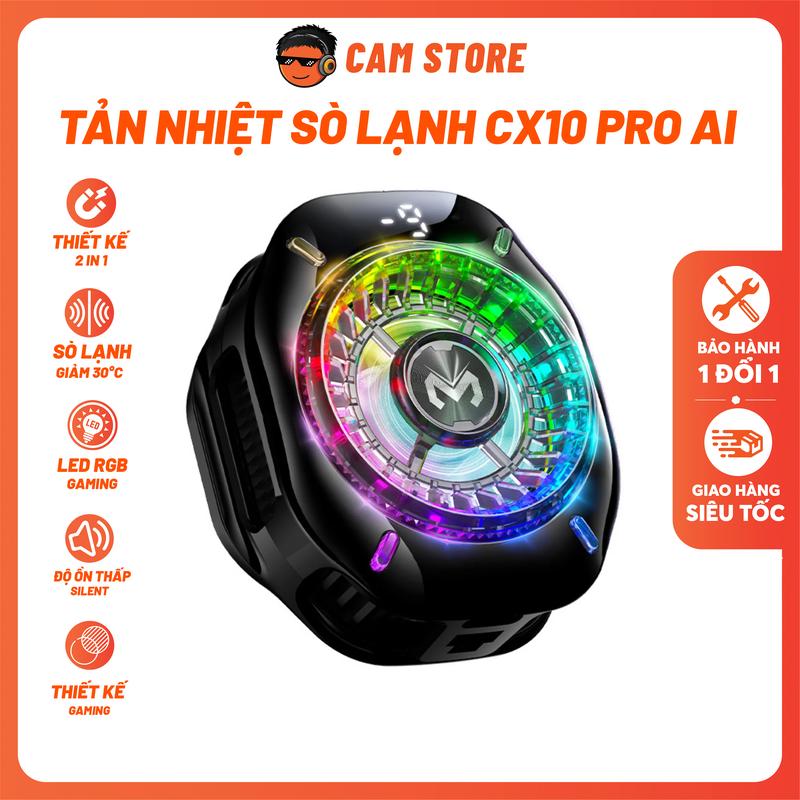 Quạt Tản Nhiệt Sò Lạnh CX-10 PRO AI - Hiệu Năng Cao, 2 Chế Độ Sử Dụng, Tản Nhiệt Chơi Game, LiveSteam, Tích Hợp Màn Hình Nhiệt Độ MEMO CX-10 PRO AI