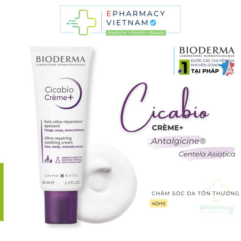   CHÍNH HÃNG  Kem Dưỡng BIODERMA Cicabio Creme+ Phục Hồi Da Tổn Thương Và Ngăn Ngừa Sẹo 40ml 