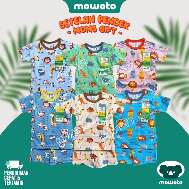 [ 3 setel ] Setelan PENDEK Moms Gift Terbaru ( 1-4 tahun ) Setelan Baju Main Anak Pendek - Mowoto 2