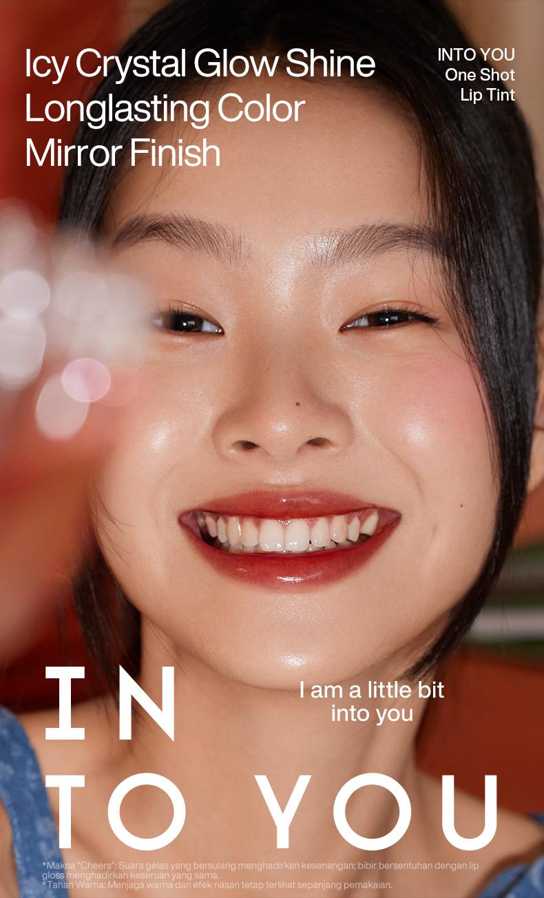 INTO YOU One Shot Lip Tint Glossy Water Finish Ringan Tahan Lama Tidak Transfer Bibir Lembap Natural