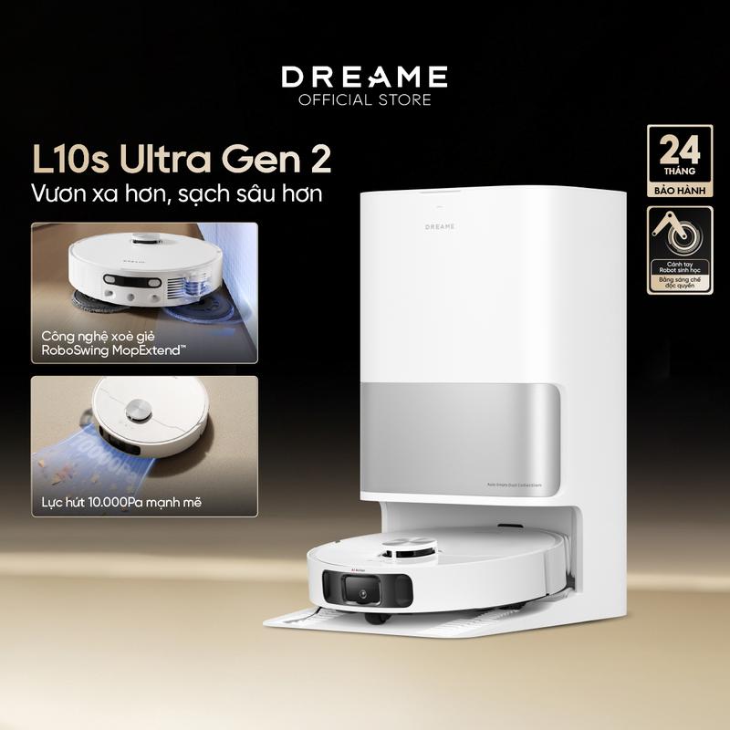 [TẶNG Chổi Tricut] Robot lau sàn hút bụi tự làm sạch thông minh Dreame L10s Ultra Gen 2- Bản quốc tế - Bảo Hành 24 tháng