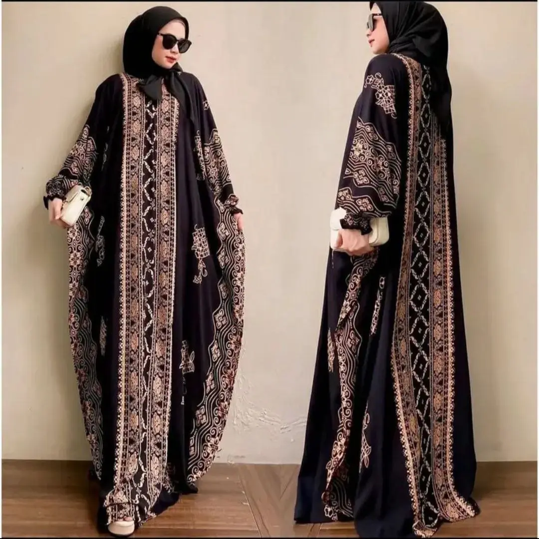 KAFTAN MOZA  tangan karet mint kaftans Flare Sleeve Green