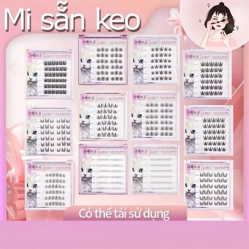 Lông Mi Giả CÓ KEO SẴN Tự Dính, Mi Cụm Tự Dính Mềm Mại, Tự Nhiên Có Thể Tái Sử…