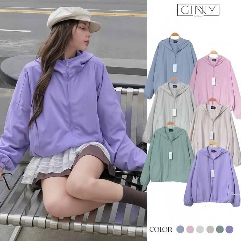 [PHIÊN BẢN CAO CẤP] Áo Khoác Dù 2 Lớp Trượt Nước Lemon CG04 Dày Dặn Nhẹ Mát Chống Nắng Và Đi Mưa Nhẹ Túi Có Khoá Kéo Và Có Túi Trong Gam Màu Pastel Dễ Mặc Đi Chơi Đi Làm Đi Học Top Jacket Nữ Women