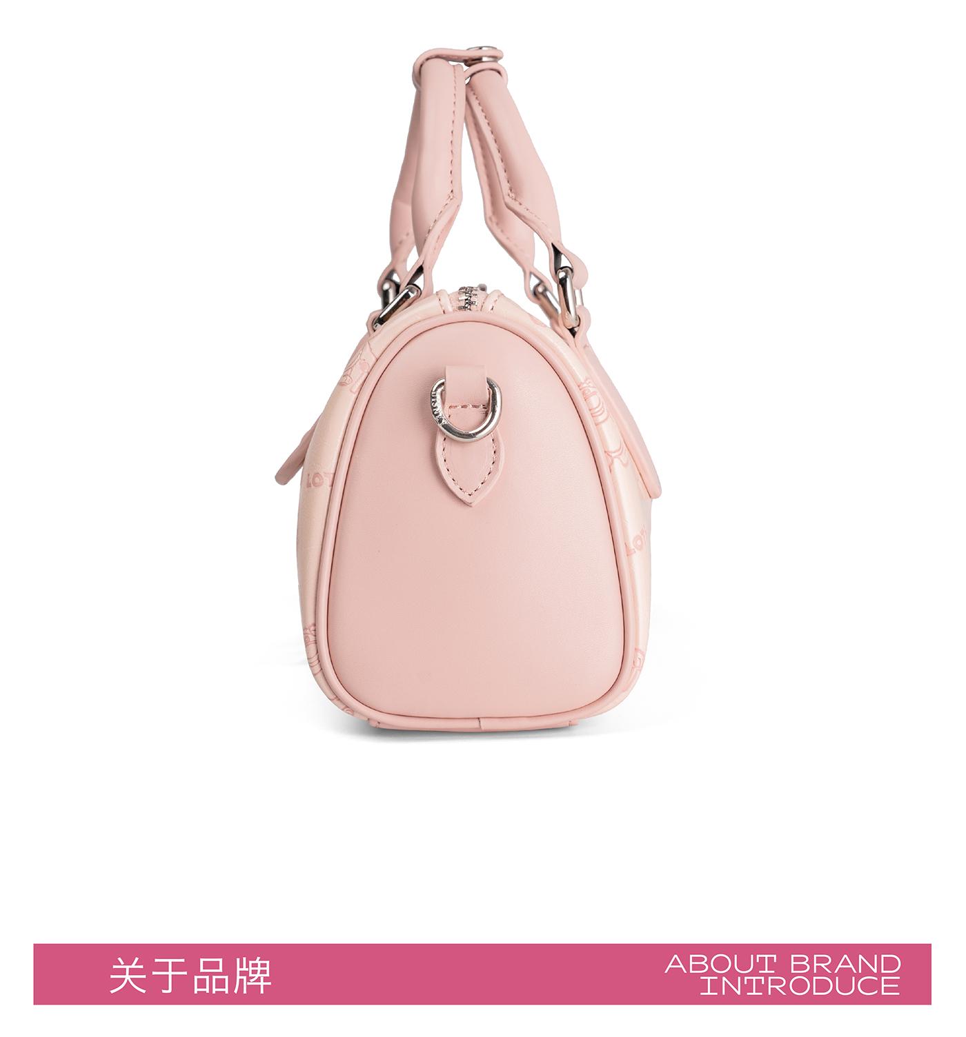 [ Shanty x Disney ] -  Tas Lotso Tas Tangan Kecil Wanita dan Remaja dengan Tali Selempang Motif Lucu dan Warna Soft Pink