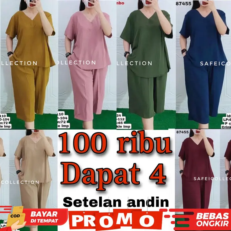 PROMO 100AN 4PCS SETELAN ANDIN PENDEK  PAJAMAS LENGAN PENDEK  PAJAMAS POLOS  SETELAN CELANA LENGAN PENDEK TERMURAH SE INDONESIA