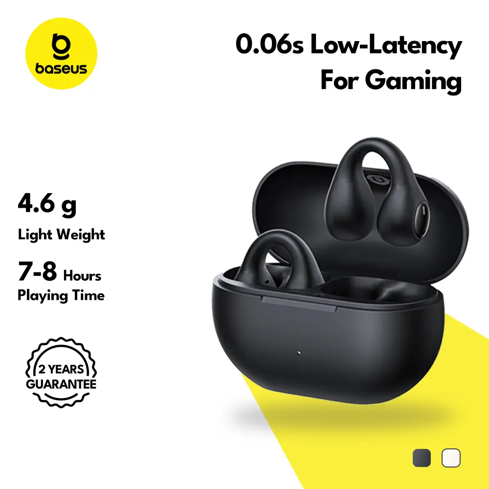 Baseus Bass 15 Clip Open-Ear True Wireless Earphone Bluetooth Earbuds TWS Headset Jepit