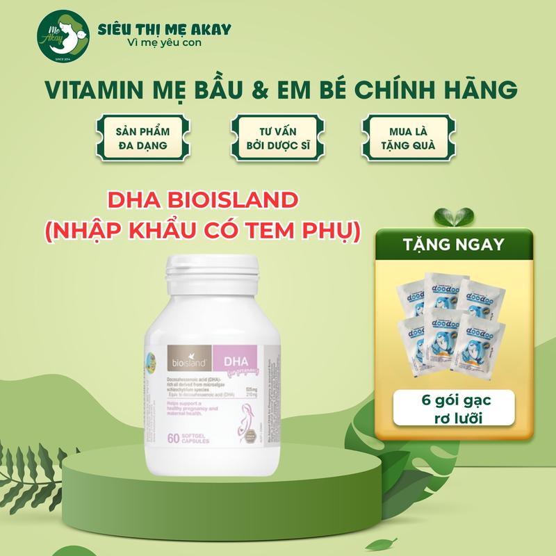 DHA Bầu Bioisland 60 viên hỗ trợ bổ sung DHA từ tảo biển cho phụ nữ có thai và sau sinh 