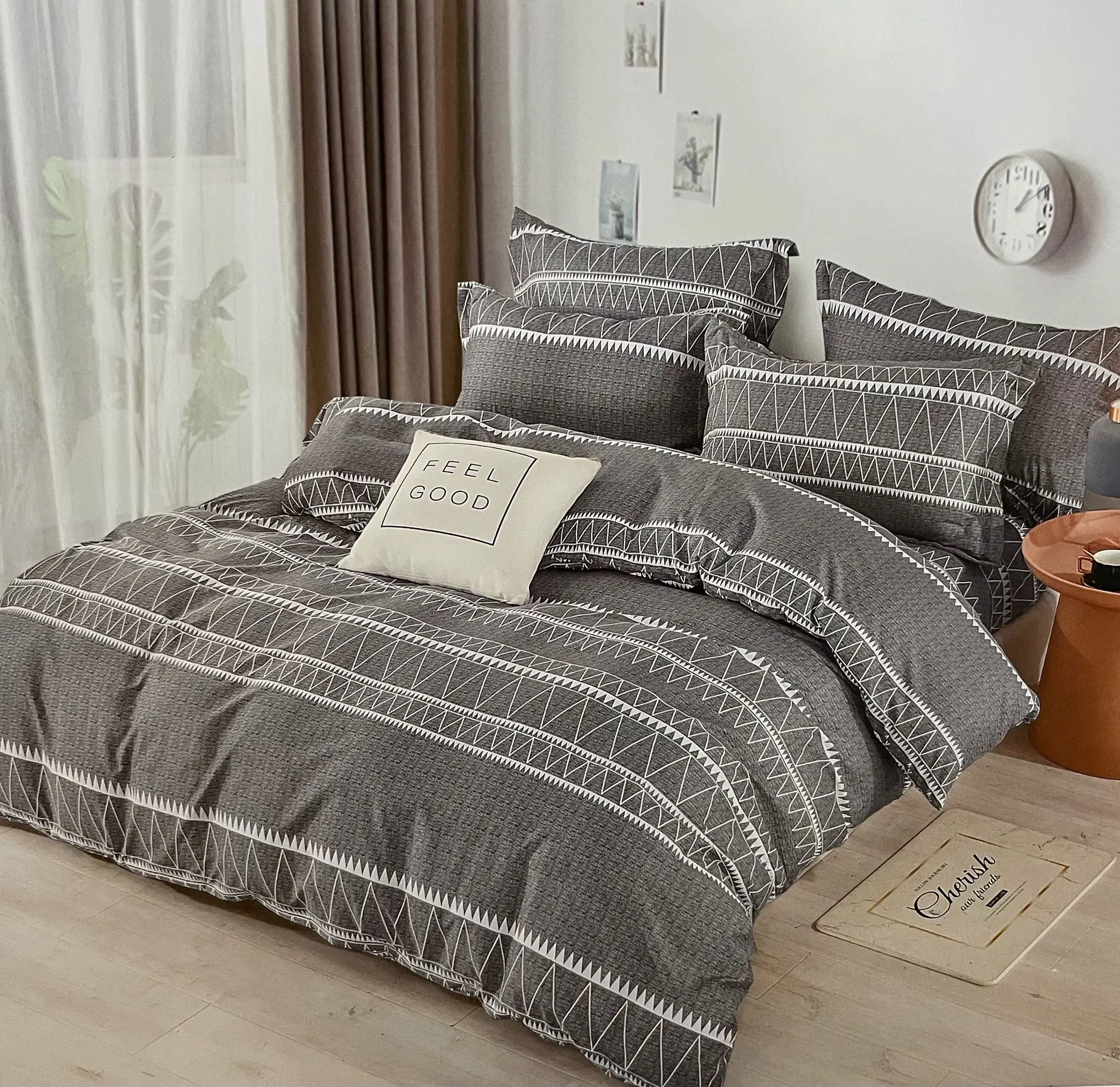 Promotion Single Size Fittedsheet Set Each Set Includes One Fitted Sheet With Pillow Case and Bolster Case -Many Designs To Choose - Soft Touch And Comfortable - Brand : Gauteng Home - Fitted Sheet 360° degree Flexible wrap around bed
