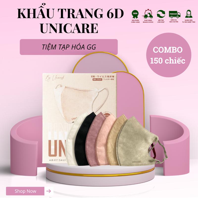  UNICARE 6D Combo 3 Thùng 150  Khẩu Trang Pro Mask Cao Cấp Mềm Mỏng Thoáng Khí Móc Phụ Kiện không thể thiếu mỗi khi ra ngoài 