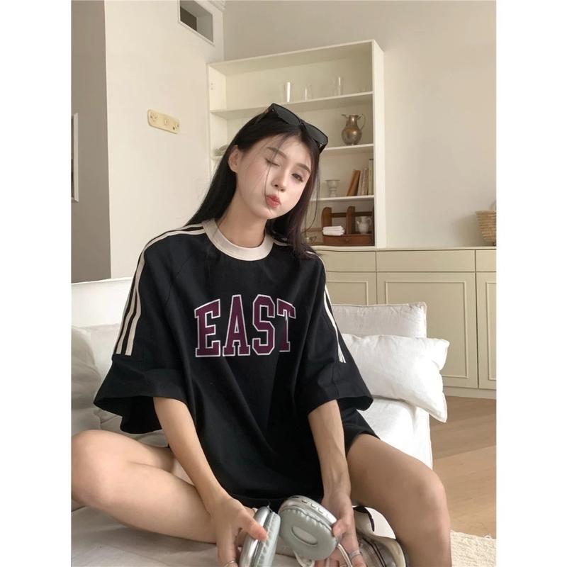 JOY FASHION Kaos Lengan Pendek Unisex Garis Tiga Motif Basic East Style - Bahan 100% Cotton Adem & Nyaman Dipakai! 3