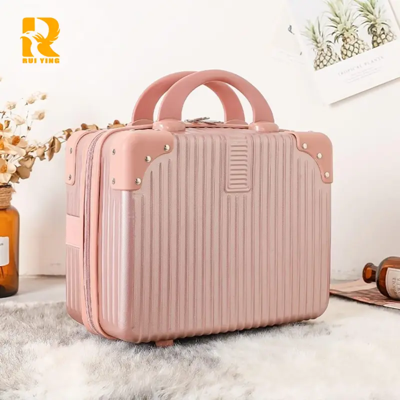 【RUIYING66 Koper.club】A916 Koper murah, tas kosmetik portabel, modis, tas penyimpanan perjalanan, koper untuk gadis, perlengkapan perjalanan wajib, ukuran 12/14/inci. tas make up koper mini lucu Kabin pouch  kosmetik Kantong 1