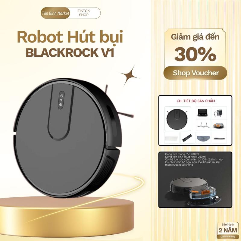 Robot hút bụi lau nhà KAW - Lực hút mạnh, Lau và Hút 2 Trong 1, Bảo Hành 24…