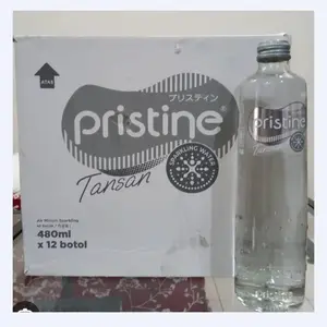 Pristine Tansan Sparkling Water 480ml Botol Kaca / Beling , 1 dus = 12 botol