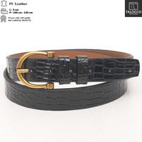 Gambar Ikat Pinggang Wanita Kulit Pu Premium Gesper Cewek Model Tusuk L 3cm - Hitam, 105 cm dari TALOCCO Kota Administrasi Jakarta Pusat 2 Tokopedia