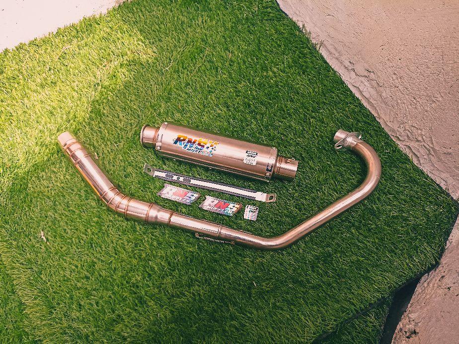 Knalpot Racing ORIGINAL RNS MUFFLER TYPE S1 suara bass adem PNP untuk semua Motor all sport, Vixion, cbr, verza, mx new, mx old, dll Motorcycle