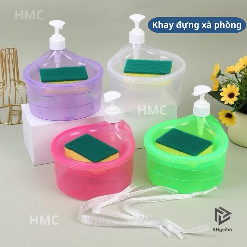 Khay đựng xà phòng rửa chén bát HMC hộp chứa nước rửa chén dung dịch rửa tay có vòi tiện lợi