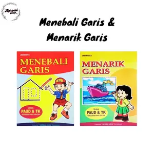 Buku Anak Paud TK - Menarik Garis - Menebali Garis