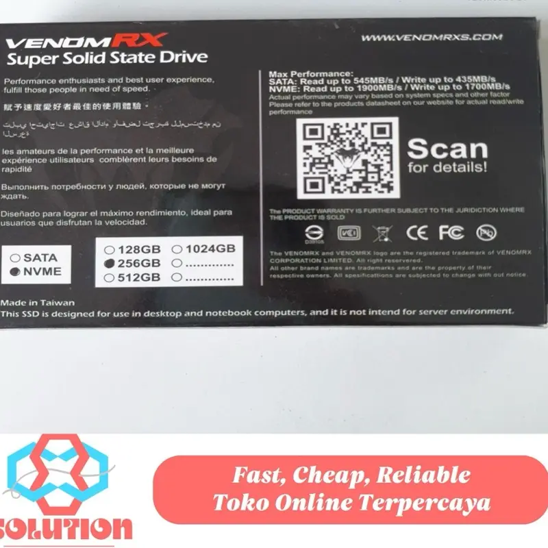 SSD VENOM RX SATA 128GB 256GB 512GB GARANSI RESMI 1